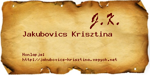 Jakubovics Krisztina névjegykártya