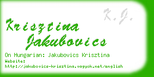 krisztina jakubovics business card